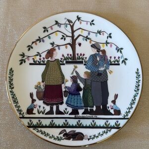 P Pfaltzgraff Decorated with Easter Plate.  B Bourgeau Richards